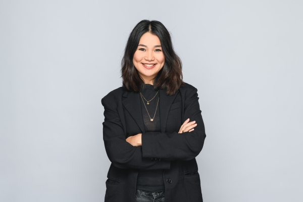 portrait corporate fond gris