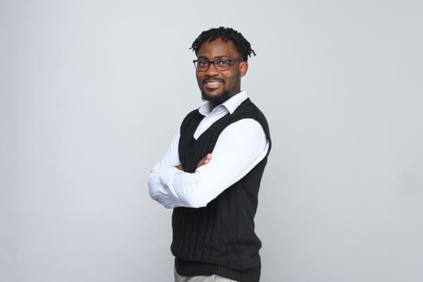 portrait corporate fond gris